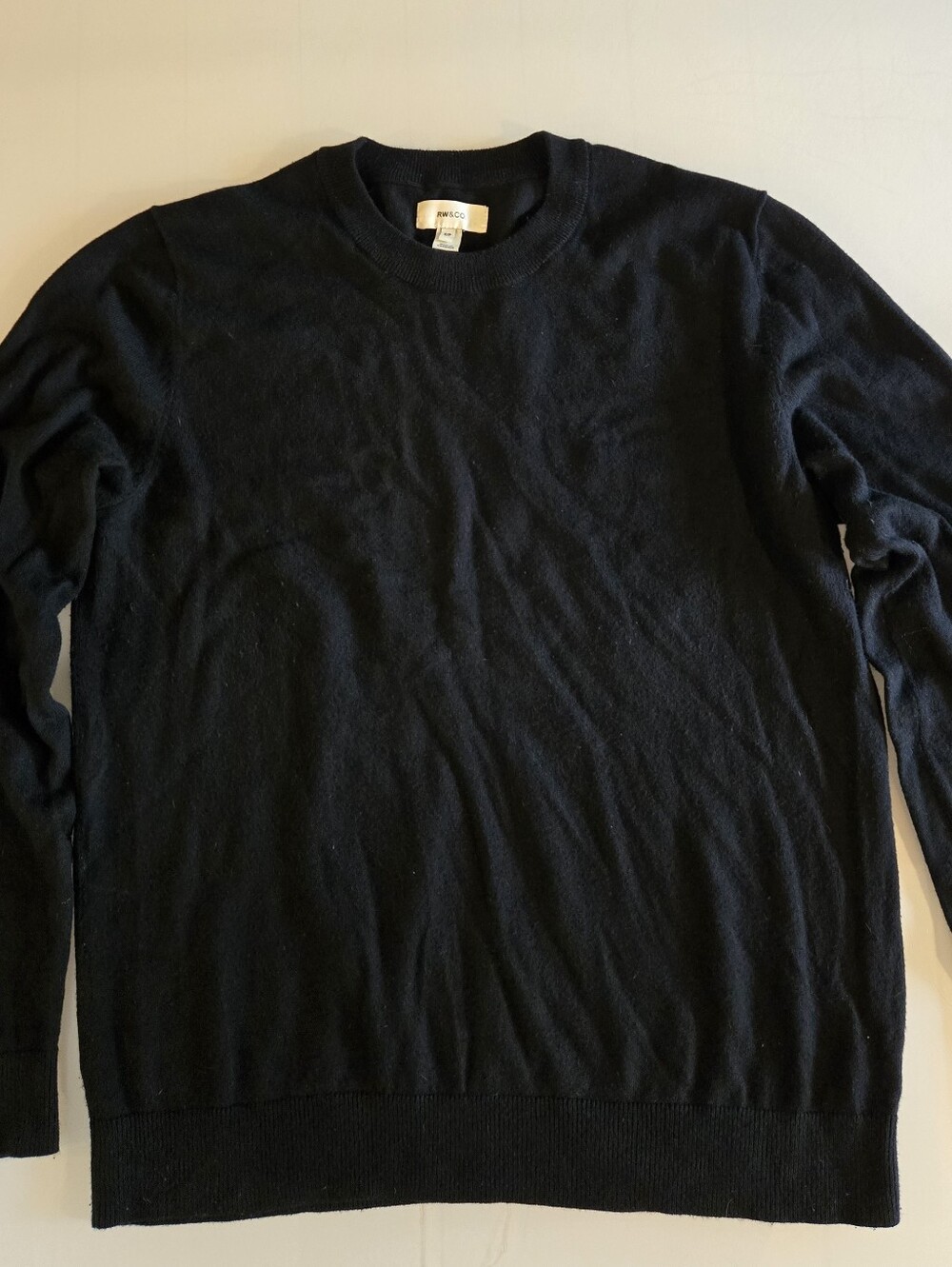 RW&CO Men’s Black Crew Neck Sweater Size S